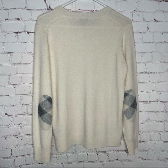 Burberry Brit Womens 100% Cashmere Sweater Ivory Crewneck Pullover Size L‎ - Picture 7 of 10